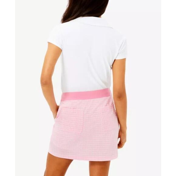 Lilly Pulitzer Women's Size 4 Conch Shell Pink Aona Gingham 15" Golf Skort NWT - Picture 3 of 10